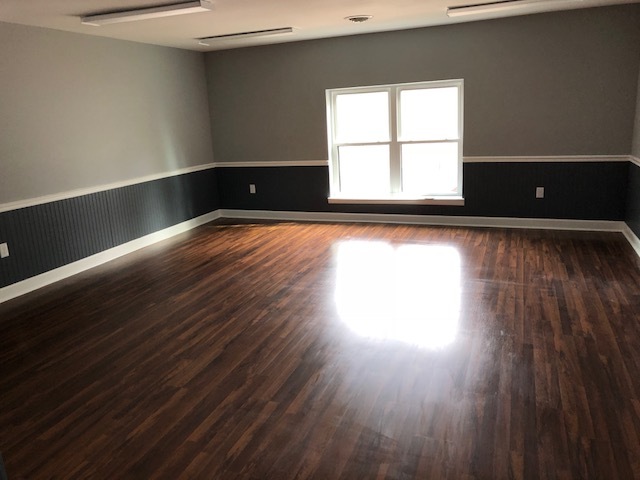 a living room with a large window