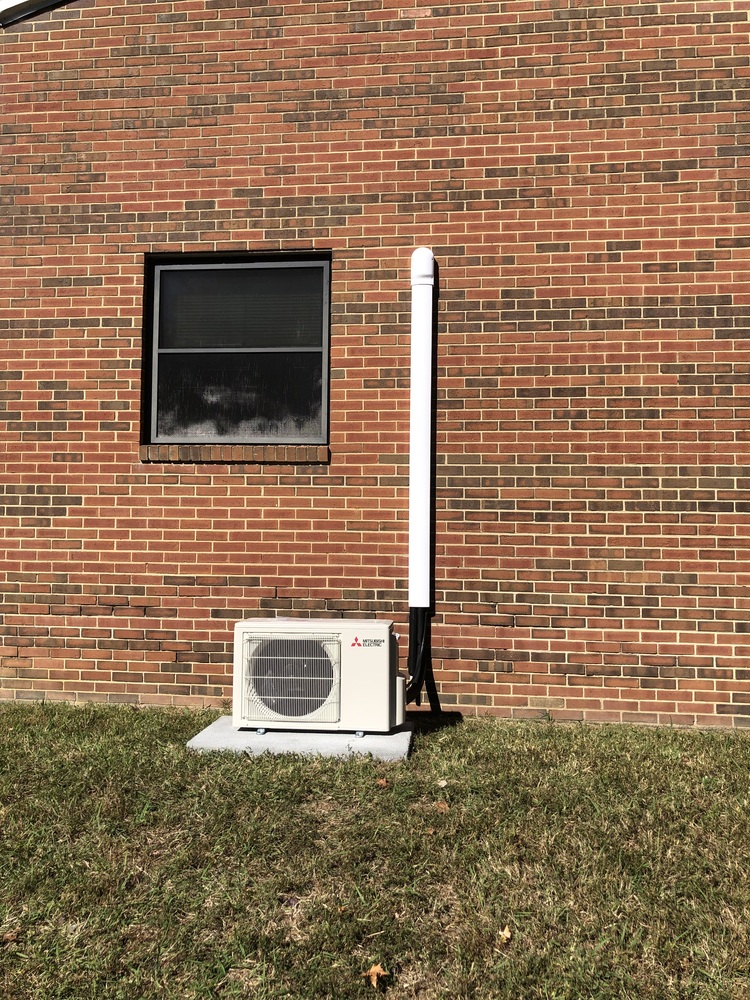 new system of heating and air outside. 