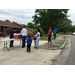 Residents taking advantage of getting free, hot meals in their community.