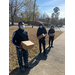 3 boys practicing social distance at Meal Box Distribution Event.